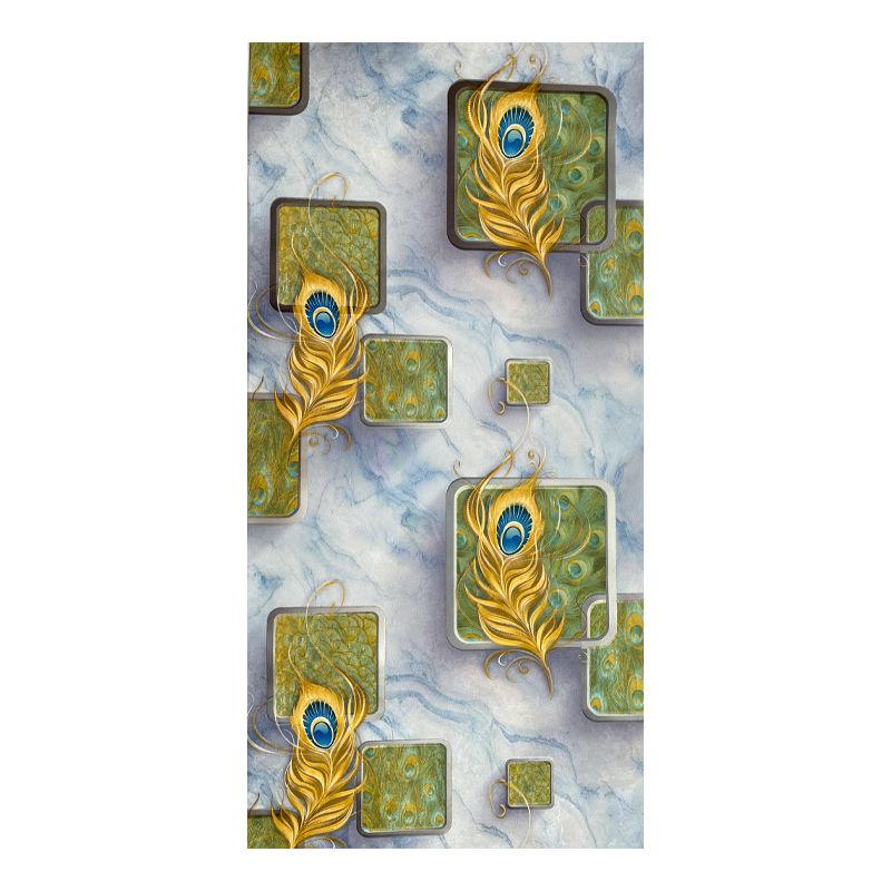 Tapeta s pavími pery 3D reliéfní Obývací pokoj Ložnice TV Pohovka Mramorová struktura Geometrická tapeta KTV Hotelová nástěnná malba Modrá Šedá