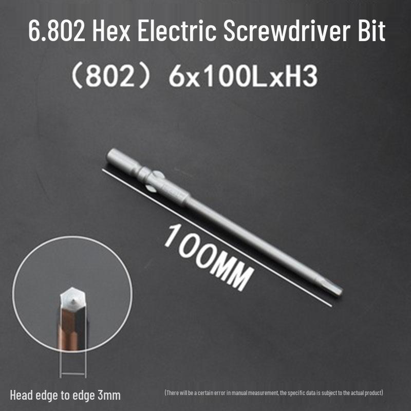 Extended Hexagonal S2 Steel Electric Screwdriver Bit with 5mm/6mm Shank