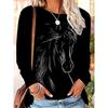 Junma Printed Casual Long Sleeved T-shirt for Women In Spring and Autumn, Fashionable New Product Round Neck