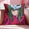 Anime SSaint Seiya Cushion Cover Breathable Linen Pillowcase Summer Odorless EcoFriendly Invisible Zipper Washable