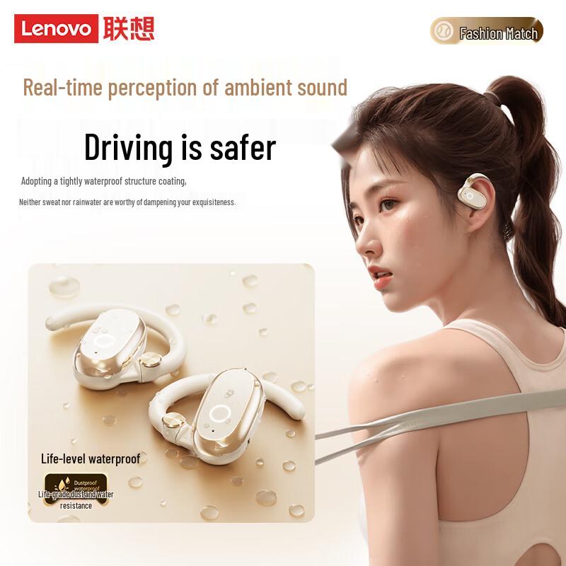 Lenovo EA366 Adjustable Wireless Ear-Hook Sports Headphones