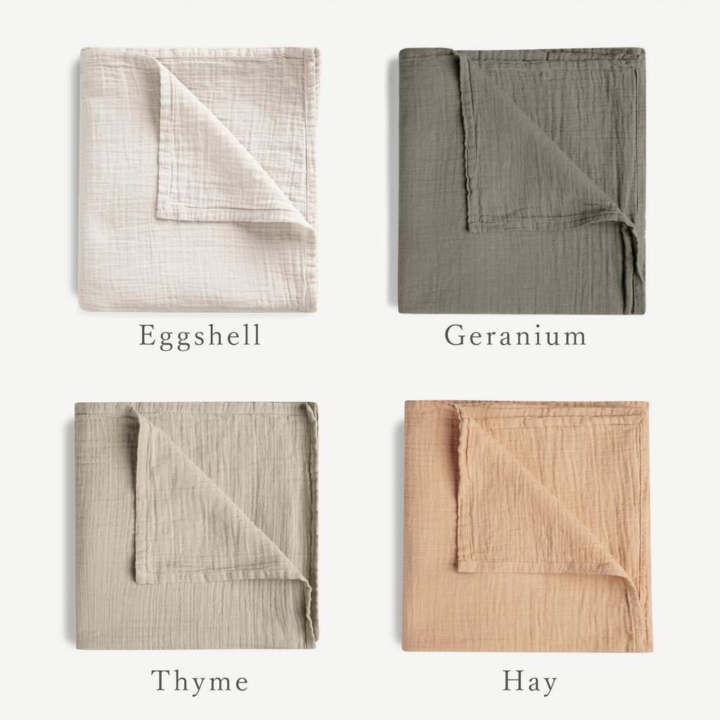Garbo & Friends Eggshell (030) Muslin Swaddle Blanket, Baby Gauze Towel