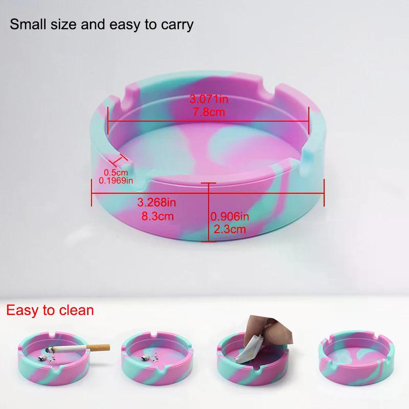 Portable Camouflage Ashtray Anti-scalding Cigarette Holder Environmentally Friendly Soft Round Silicone Ashtray Ashtray Holder
