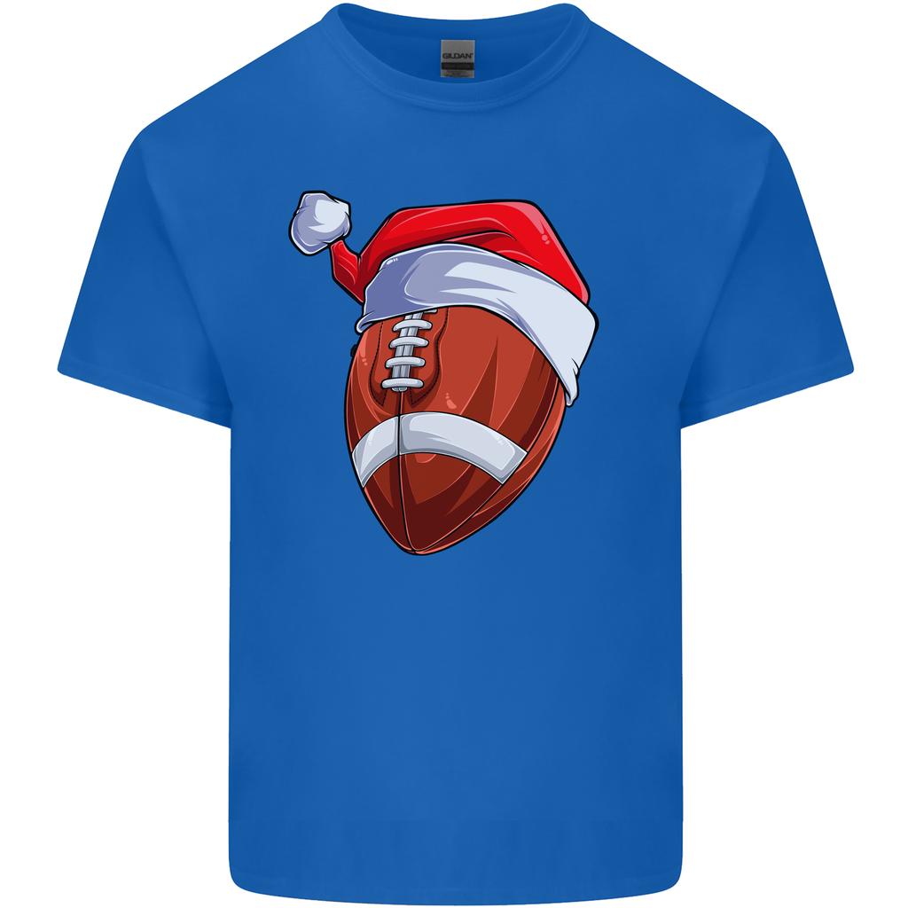 Christmas American Football Santa Hat Xmas Unisexs Light Cotton TShirt