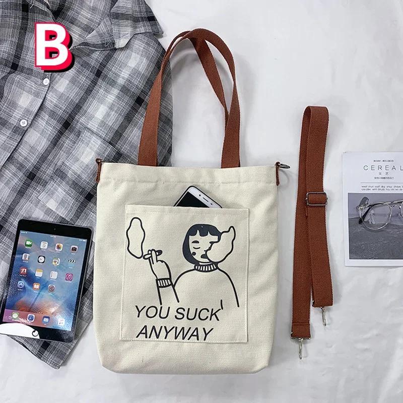 1 Pcs Women's Bag Canvas Bag Girl Student Korean Version New Versatile Canvas Bag Women's Crossbody