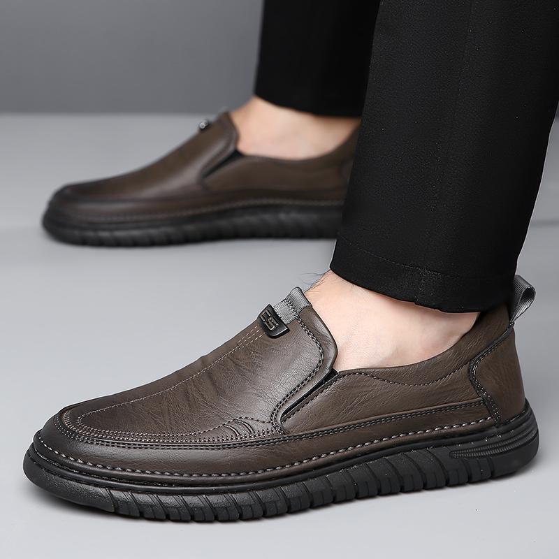 Retro Penny Loafer Genuine Cow Leather Classic Shoes Sewing Comfortable Men Casual Slip-on Club Party Shoe Spring Summer