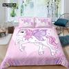 Luxury 3D Pink Unicorn Bedding Set for Kids Queen King Size Duvet Cover Pillowcase Cartoon Home Living EU US AU UK
