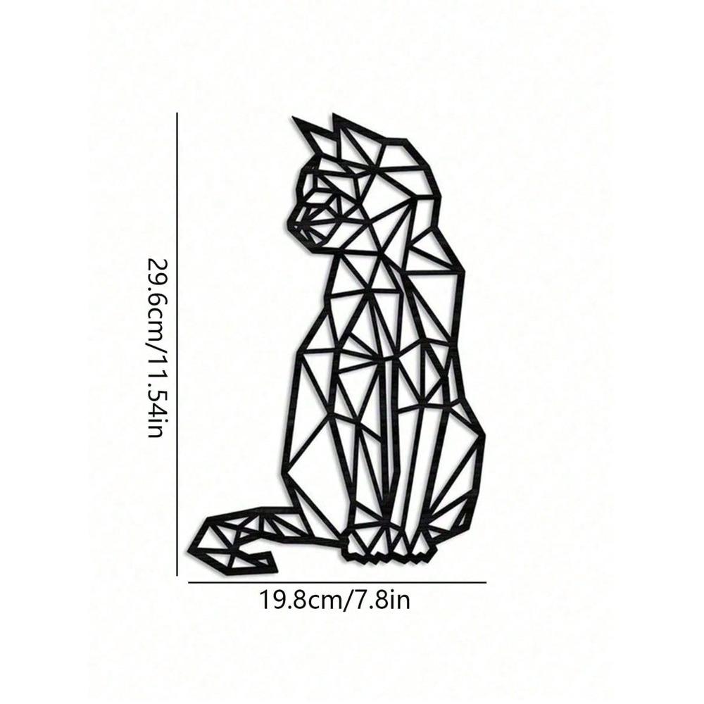 

Modern Laser Cut Cat Wall Decor Geometric Metal Animal Sculpture Boho Chic Art Handmade Iron Hanging for Living Room Office Minimalist Gift TY3916