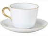Okura Art Pottery Gold Line (Coupe Shape) Morning Cup & Saucer, Coffee/Tea, Approx. 295cc, Made In Japan, 26C/1001