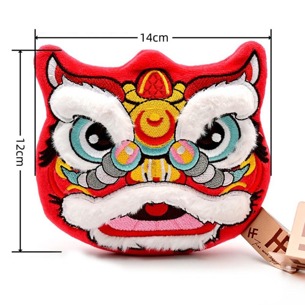 Fluffy Lion Dance Shoulder Bag Plush Red Lion Coin Pruse Chinese Dancing Lion Bag  Chinese New Year