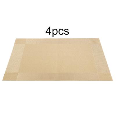 4 ks Podložka pod talíř Módní PVC Podložka na jídelní stůl Podložky pod talíře Podtácky Podložka pod ubrus(Zlato)