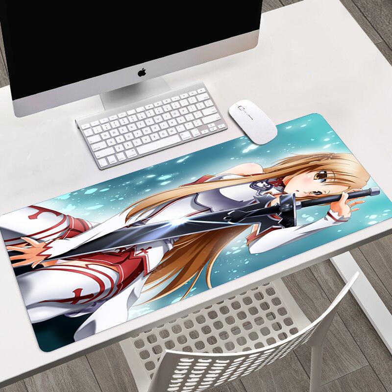 Anime Sword Art Online SAO HD Printing Mousepad Computer Lock Edge Keyboard Mat PC Desk Pad Large Mouse Pad Gaming Accessories