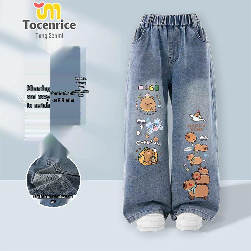 Kapybaratjejer Höst/Vinter Jeans med Sammetsfoder - Mellan och Stora Storlekar 2025