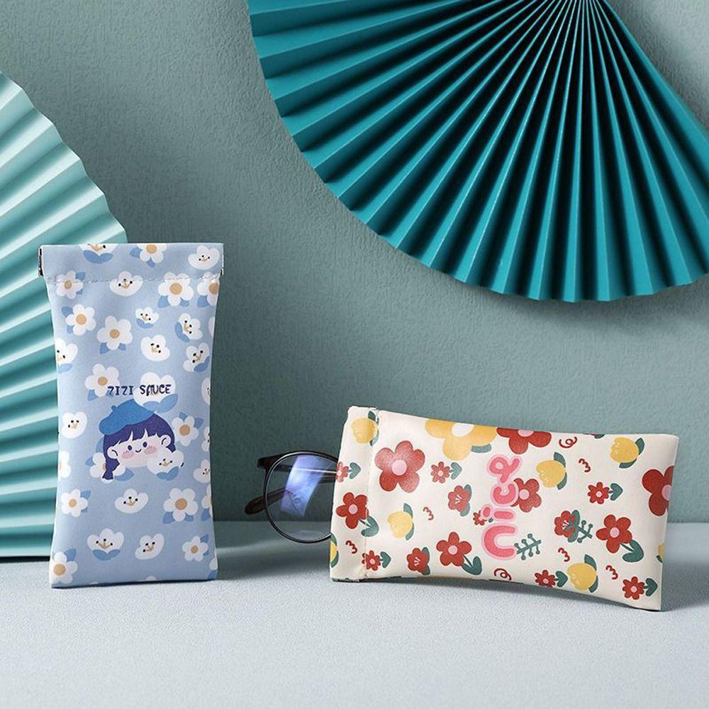 Storage Bag Letter Flower Sunglasses Bag Women Spring Bag PU Leather Glasses Case Cosmetic Bag