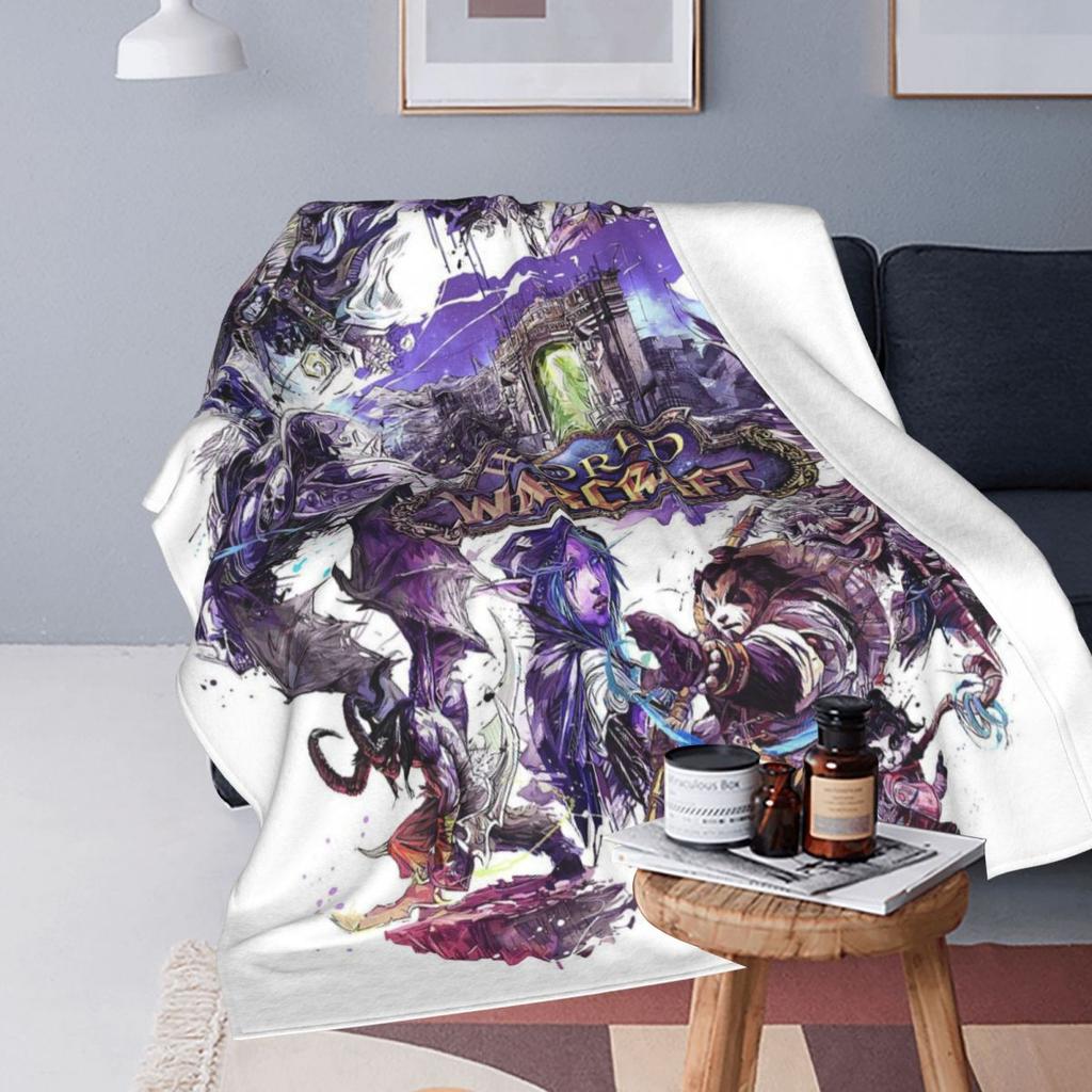 Game World Of Warcraft  Blankets Fleece Sofa Throw Blanket Multi-function for Couch Bedding Outdoor Throws Bedspread Quilt