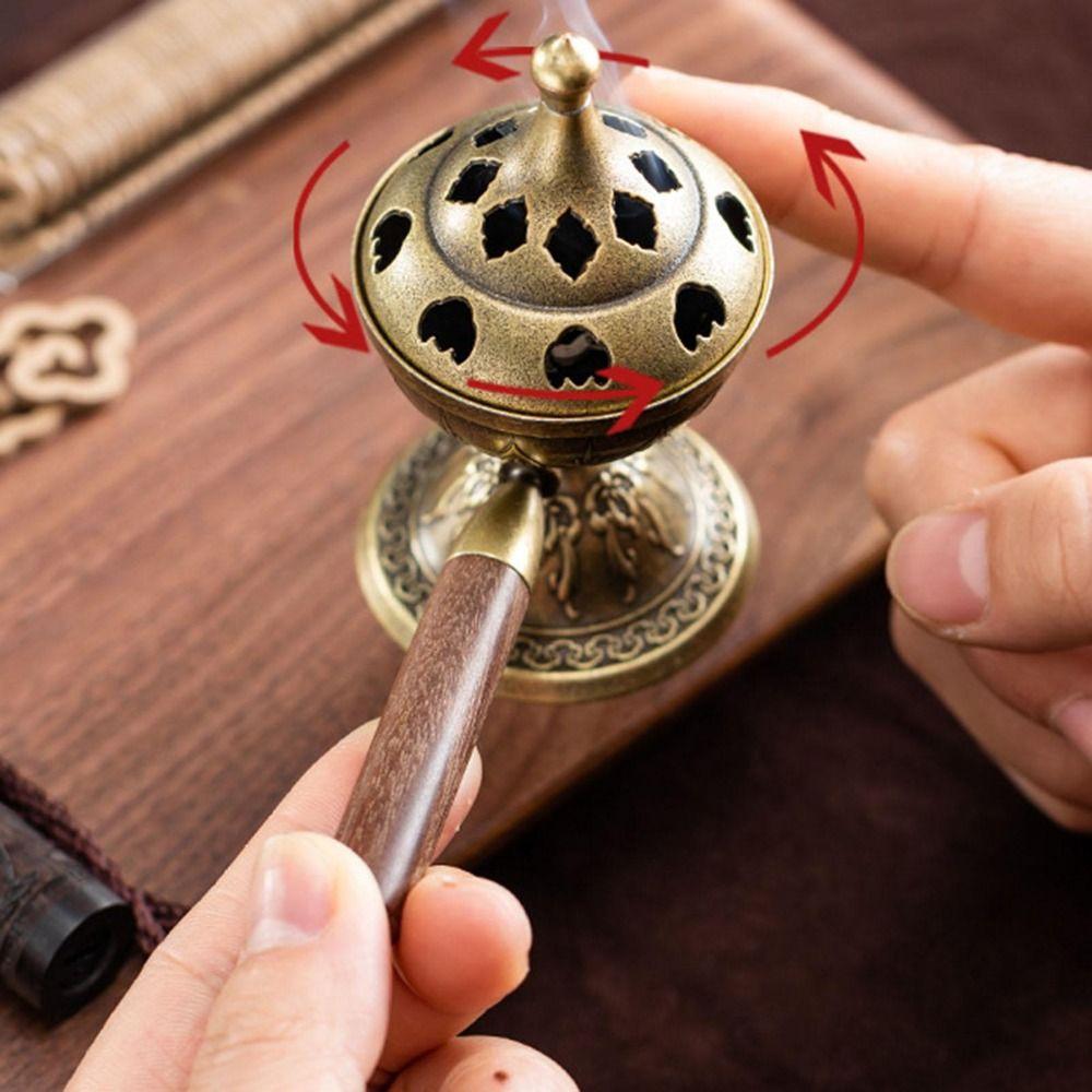Vintage Alloy Sandalwood Incense Burner Three Legged Stove  for Tea Ceremony Home Decoration