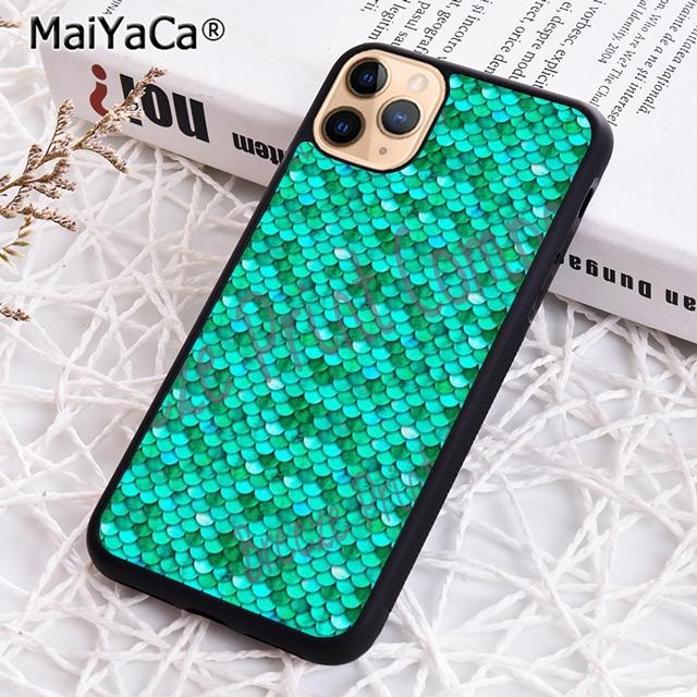 MaiYaCa Watercolor Faux Glitter Mermaid Scales Phone Case For iPhone 17 Air 16 16e 15 plus 11 12 13 14 pro max  coque