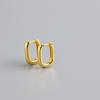 Sterling Geometric Oval Hoop Earrings Women Gold Plated Minimalist Chic Studs Fashion Accessory