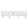 TV Cabinet with LED Light 4 Drawers Spacious Countertop High-Gloss Television Stand Painting Mid Century Modern Living Room Furniture Console