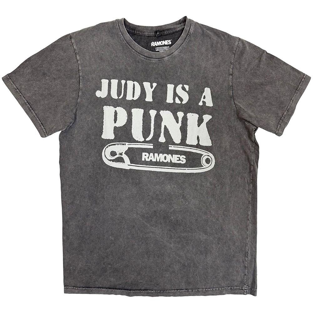 Ramones - Judy Is A Punk - Футболка серого цвета с эффектом выцветания (stone wash) Унисекс футболка M