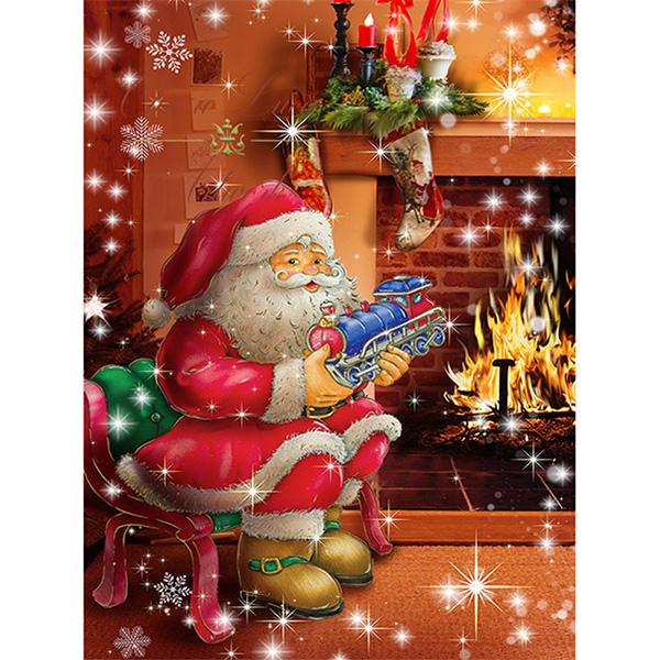 5D Diamond Painting Cartoon Santa Claus Diy Diamond Embroidery Christmas Landscape Cross Stitch Rhinestone Mosaic Christmas Gift