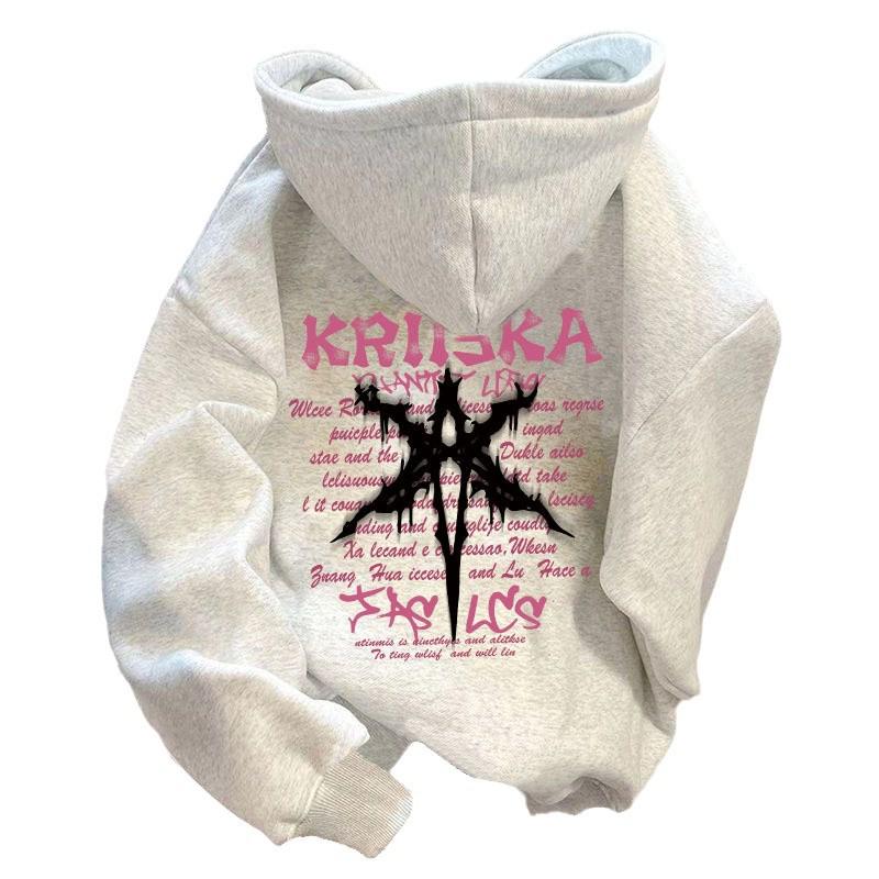 American Heavyweight 500G Hooded Sweatshirt - Autumn/Winter Niche Design Streetwear, Loose Fit, Printed Long Sleeve.