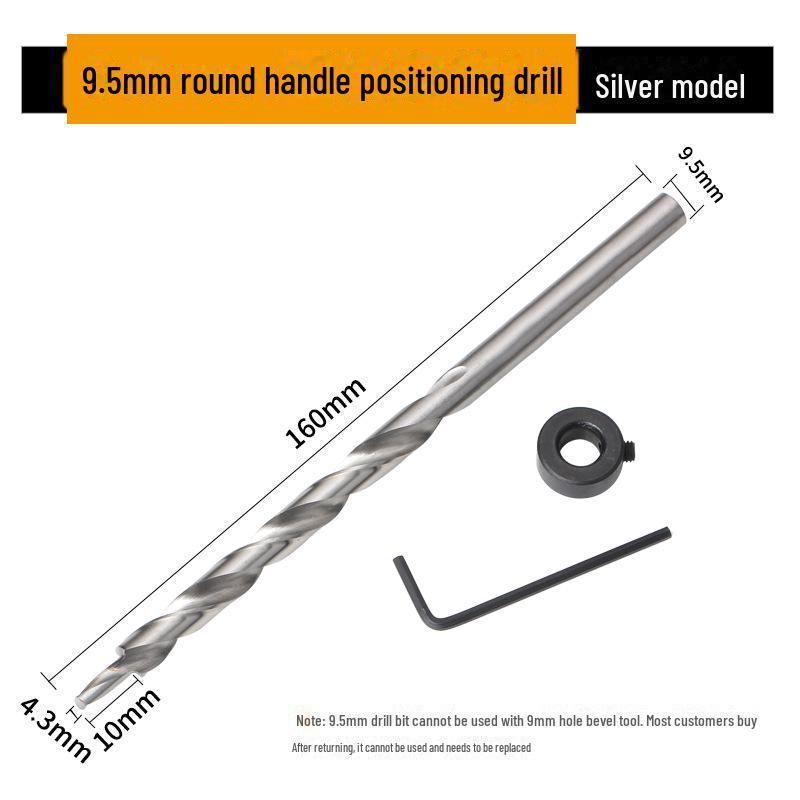9mm HSS Woodworking Step Drill Bit for Oblique Holes, 9.5mm Hex Shank