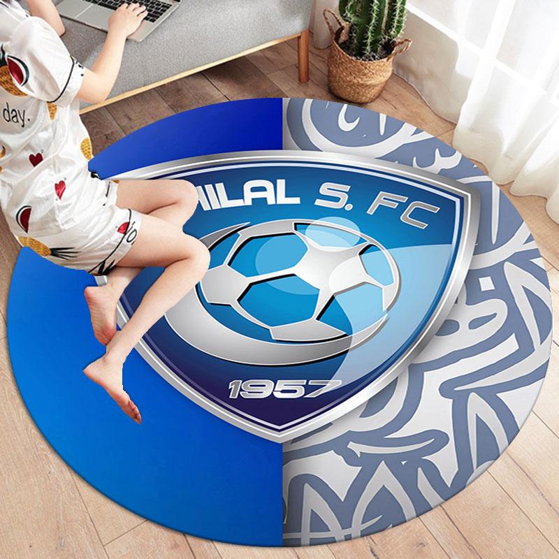 Al Hilal SFC Round Area Rug,Carpet Rug for Living Room Bedroom Sofa Playroom Decor,Non-slip Floor Mat