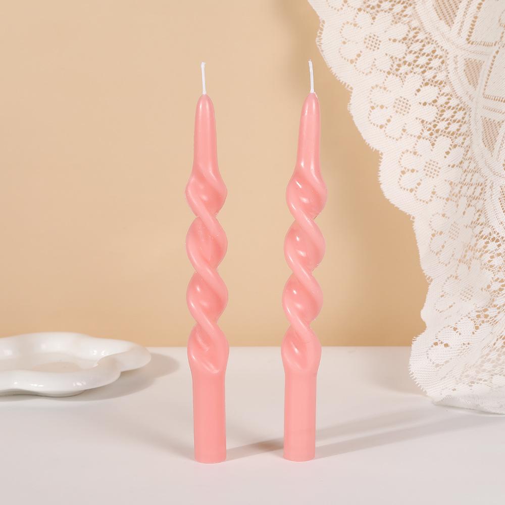 10-inch Classic Colorful Threaded Long Rod Candle Home Creative Odorless Twisting Rod Wax