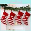 Christmas Letter Sock Decor With Red White Stripes For Holiday Tree Decoration