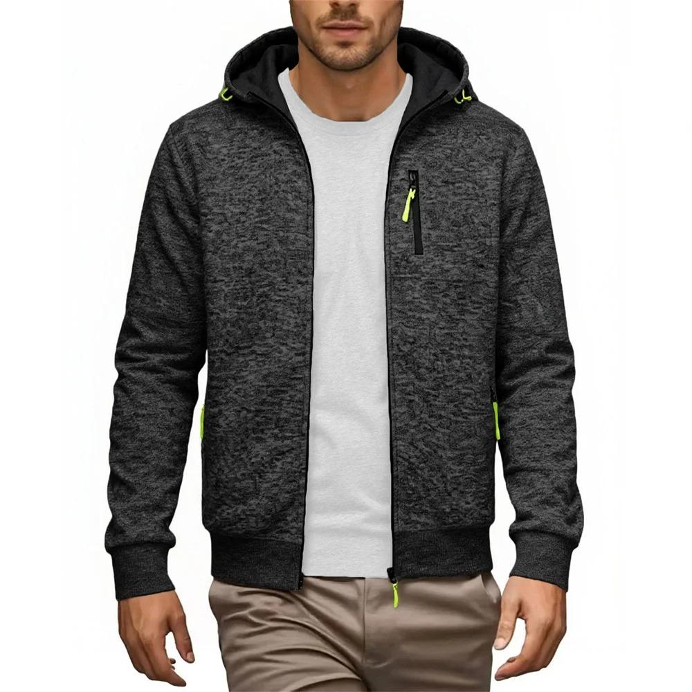 Men's Sweatshirts Jacket Hooded Slim Fit Zipper Stylish Outwear Casual Solid Color Breathable Cozy Fashion Streetwear