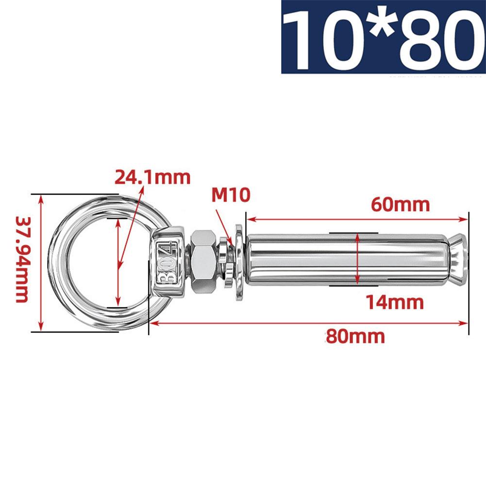 1pc 304 Stainless Steel Expansion Bolts With Ring Hook Anchor Concrete Expansion Eye Bolt Expansion Screws 50-150mm Screw Length