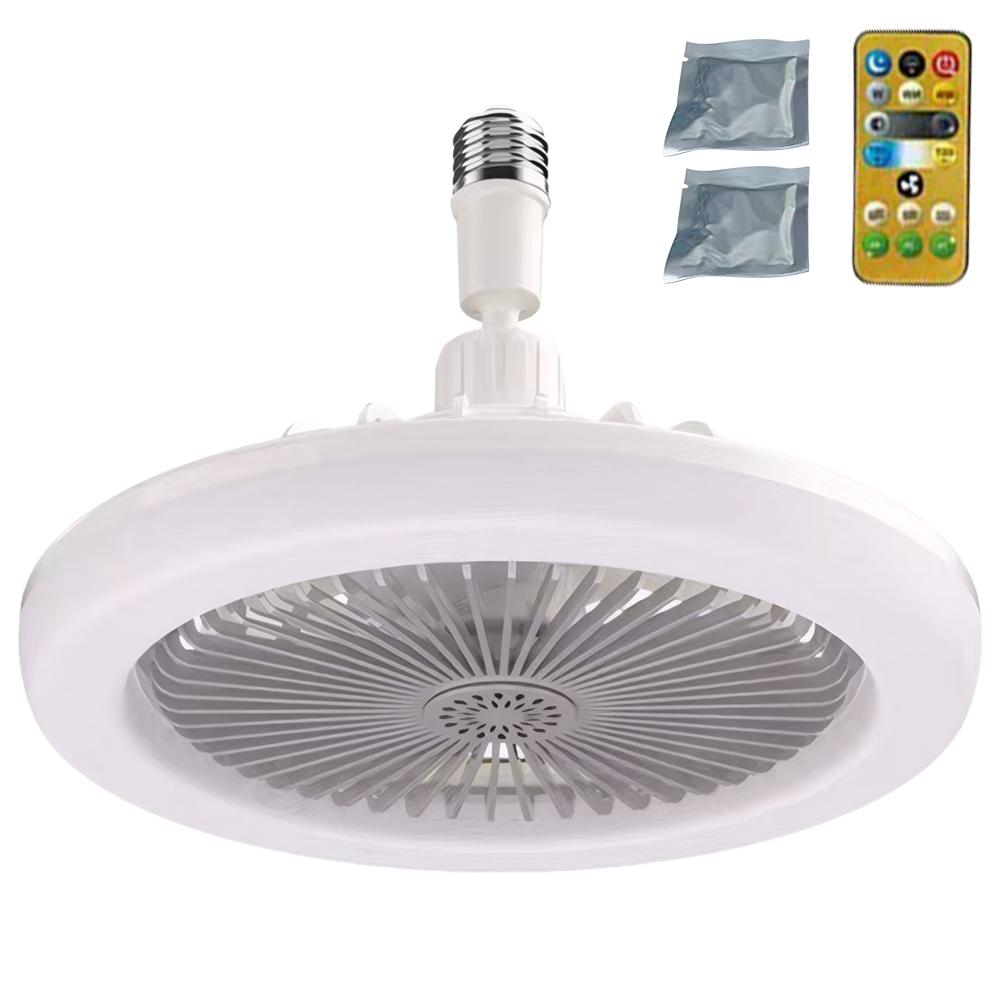 

30W E27 Electric Fan Lamp 360 Rotating Aromatherapy Fan Lamp Remote Control LED Light Aromatherapy Fan Dimmable for Home Kitchen сірий