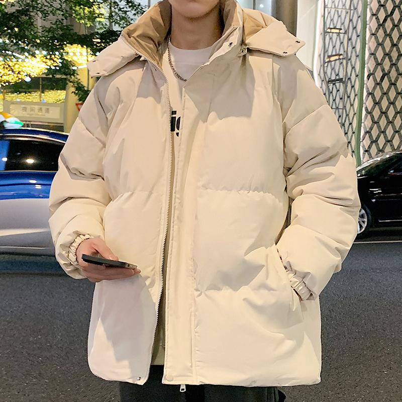 

Hoodie Men s Winter Thick Cotton Parkas Korean Version Trendy Jacket Loose Fit Brand Couple s Outdoor Multi-color Bread Jacket M абрикосовый