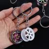 Zinc Zinc Alloy Tire Rim Key Holder Wheel Hub Car Wheel Keychain Creative   Key Buckle