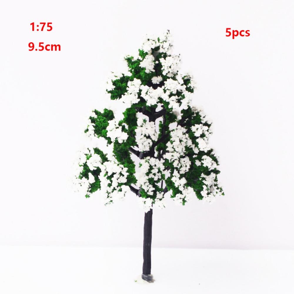 5pcs Plastic Mini Snow Pine Model Trees Green Winter Snow Scene Tree High Quality DIY Crafts