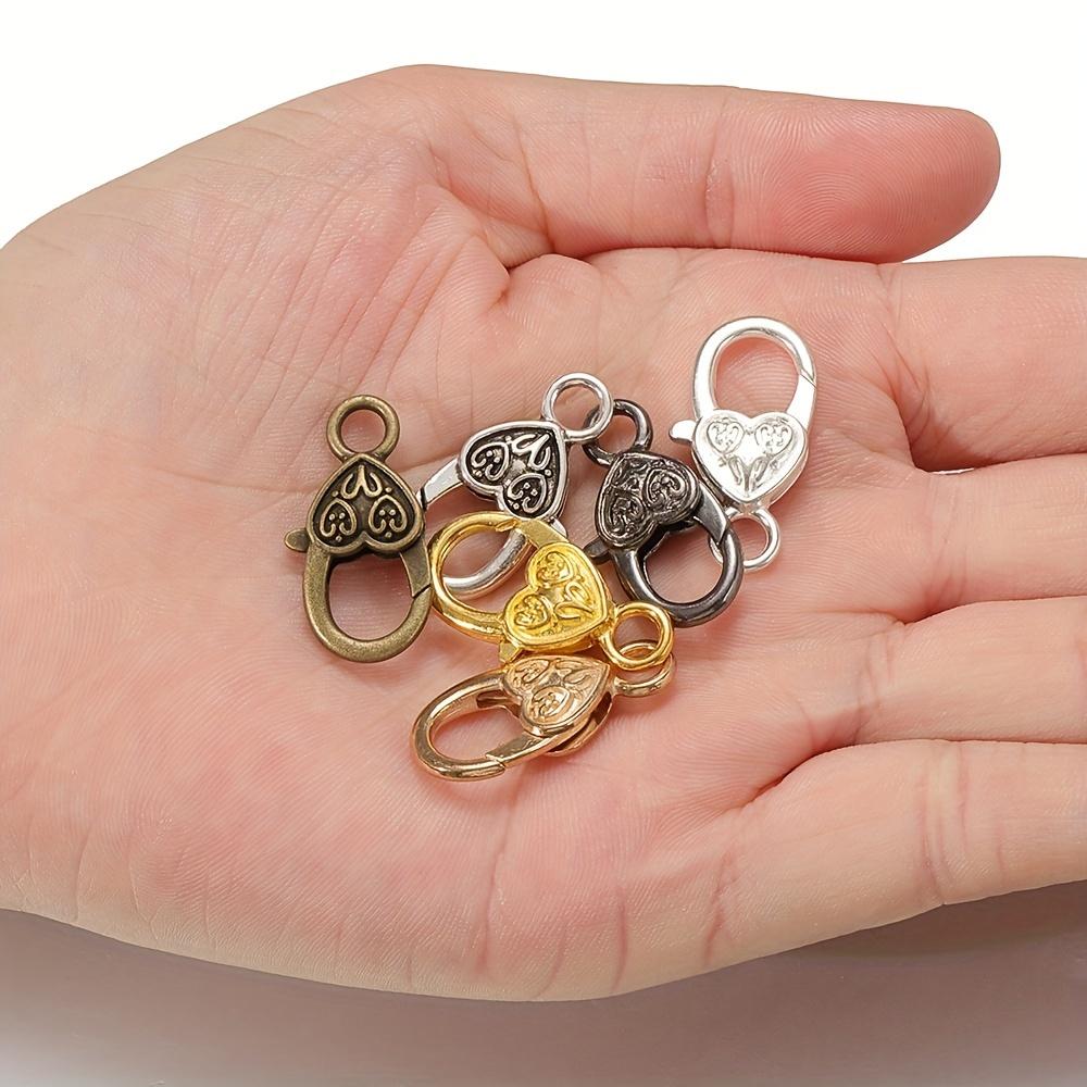 8Pcs/lot Tibetan Style Heart Lobster Claw Clasps Hooks for Necklace Bracelet Chain Buckle DIY Jewelry Making Findings