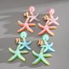 Candy Color Ocean Starfish Stud Earrings Shell Starfish Ear Pendant  Summer Beach