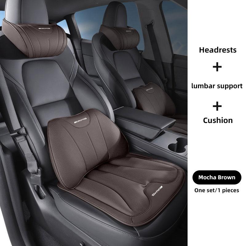 

Car Headrest PU Leather Protection Lumbar Cushion Seat Interior Kit Accessories Car Hub Cap For Mercedes Benz AMG W214 W205 W204 1Pcs Headrest