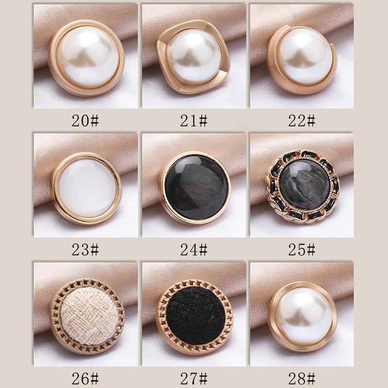 10Pcs 18/20/25Mm Flower Pearl Rhinestones Plastic Shank Buttons For Women Garment Jacket Sweater Handmade Sewing Accessories