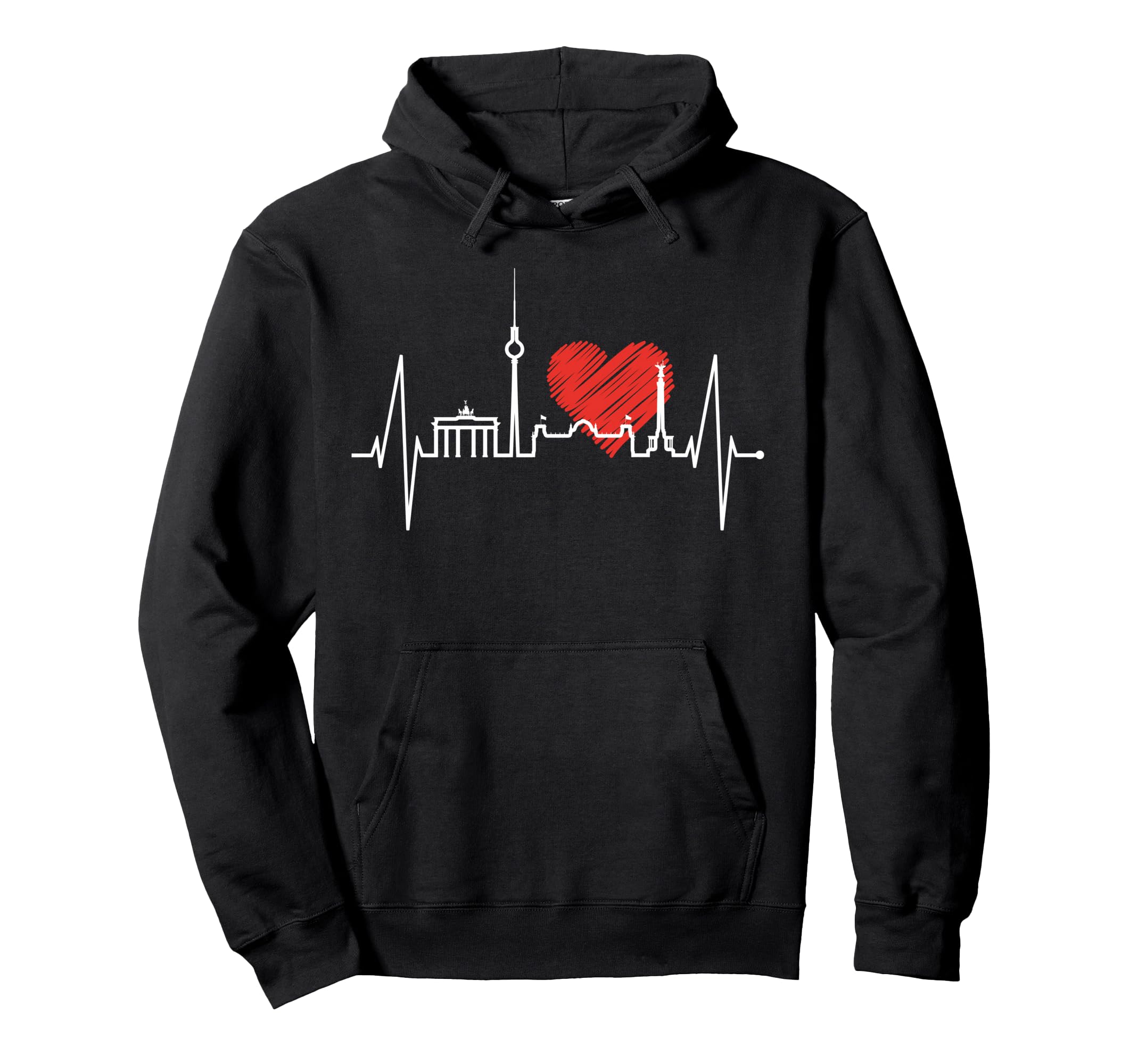 

Berlin Skyline Heartbeat Souvenir Fan I Love Berlin Hoodie чёрный