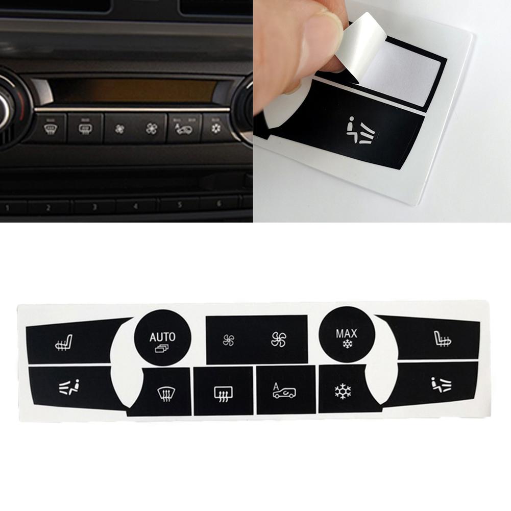 1 Set AC Kontrollknapp Knopp Klistermärke Klimatkontroll Reparationsdekal Kit För BMW E70 X6 E71 Ersättning Biltillbehör