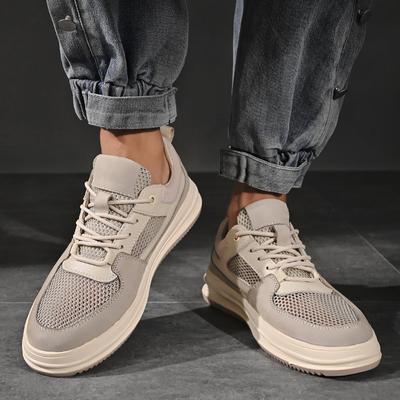Fashion 2024 Lace-Up Man Genuine Leather Shoes Comfortable Mens Sneakers High Quality Casual Shoes Men Hollow Out Stylish Walking Shoes