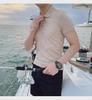 2024 Summer Striped Ice Silk Short-Sleeve Polo for Men - Breathable & Versatile