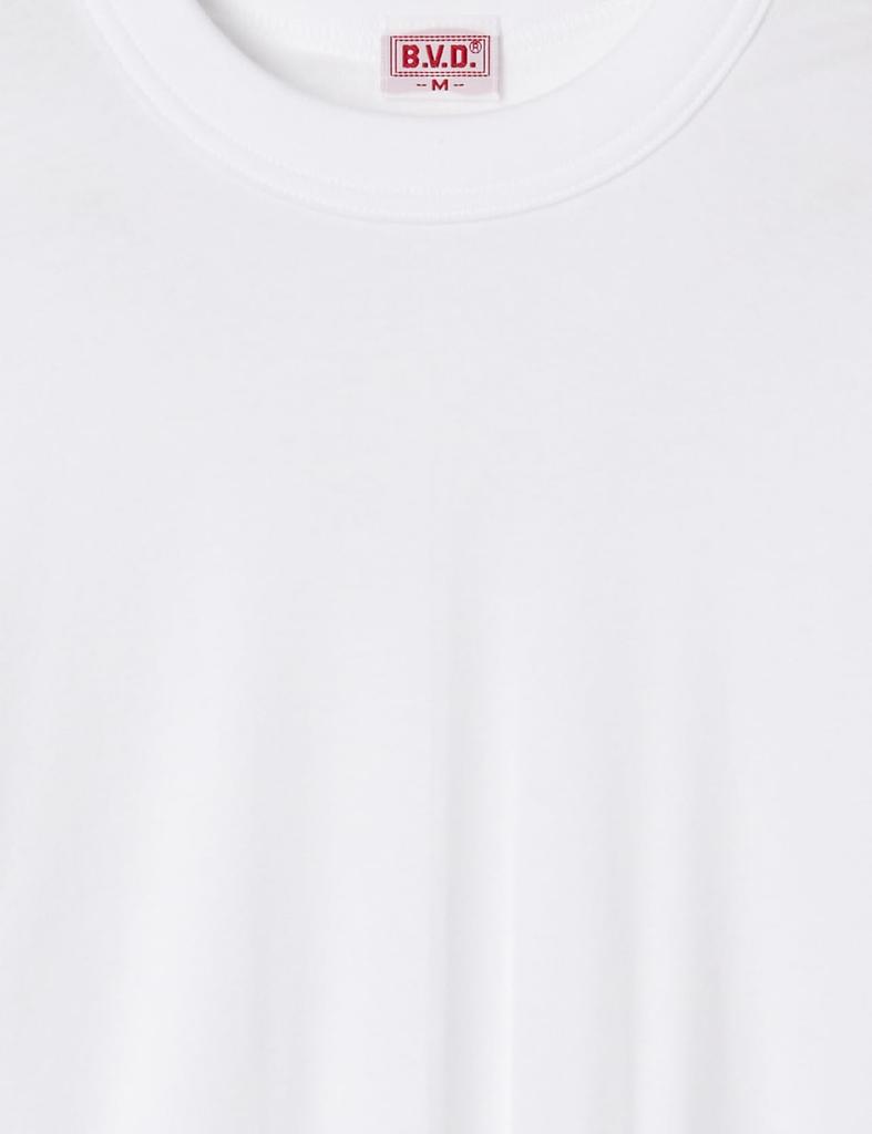 BVD Warm Crew Neck Short Sleeve Cold Weather White Men's T-Shirt, Fleece-Lined, 100% Cotton, Protection,