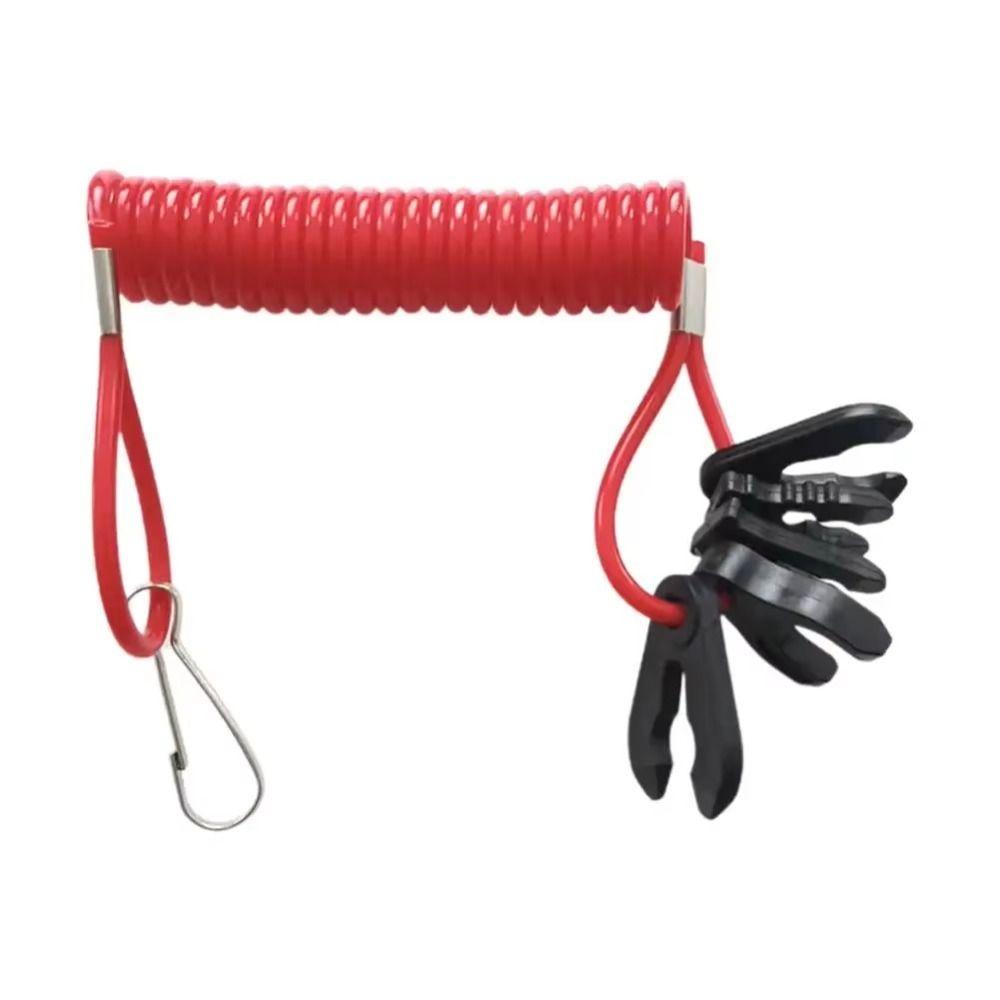 Roter Not-Aus-Schlüssel Lanyard Fangschnur Dehnbar Boot Außenbordmotor Not-Aus-Schalter Boot