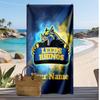 Asciugamano da Spiaggia Personalizzato Leeds Rhinos, Stampa il Tuo Nome Testo Asciugamano Leggero Assorbente per Nuoto Viaggio