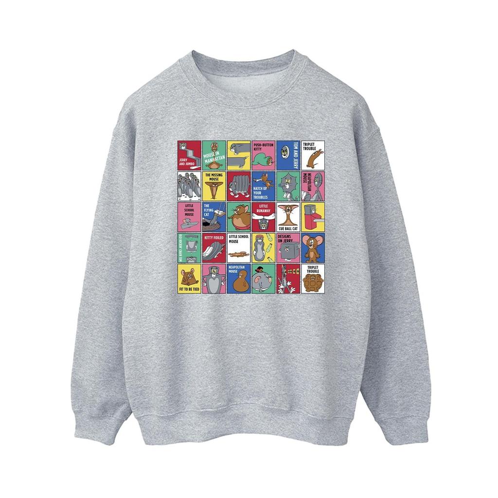 Tom And Jerry Womens/Ladies Grid Squares Sweatshirt