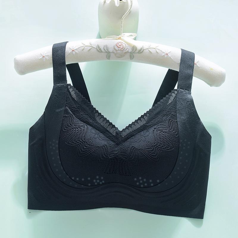 Plus-size Lingerie for Women Thin Close-in Lace-up Bra Seamless and Sexy Bra Push Up Bra