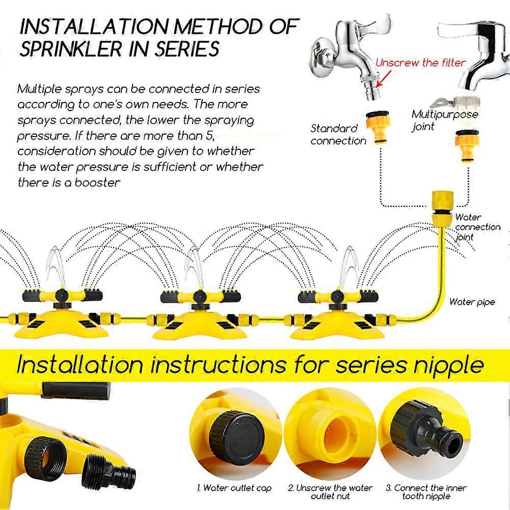Automatic 360 Degree Rotating Waterer Sprinkler, Lawn & Vegetable Field Irrigation, Green Sprinkling System for Roof Cooling and Efficient Watering
